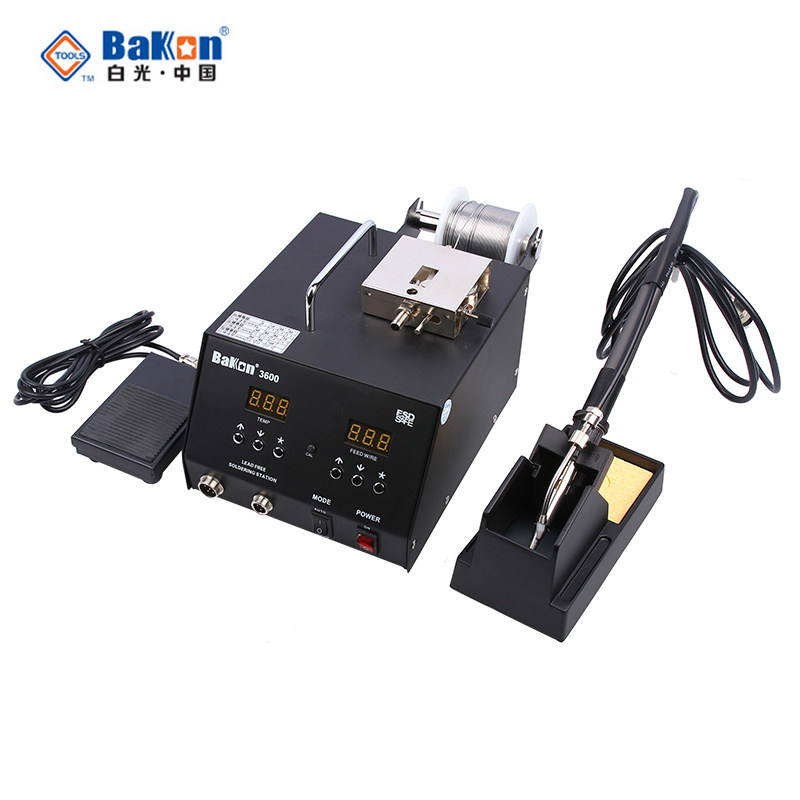 白光BK3600脚踏全自动出锡一体机自动送锡机焊台电烙铁大功率150W