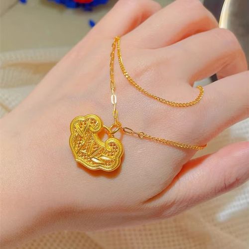 新款古法传承金锁竹纹锁包翠竹报喜节节高升镂空平安挂坠石膏模具