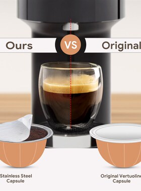 可重复使用大雀巢Vertuoline胶囊壳填粉器带50片密封铝箔