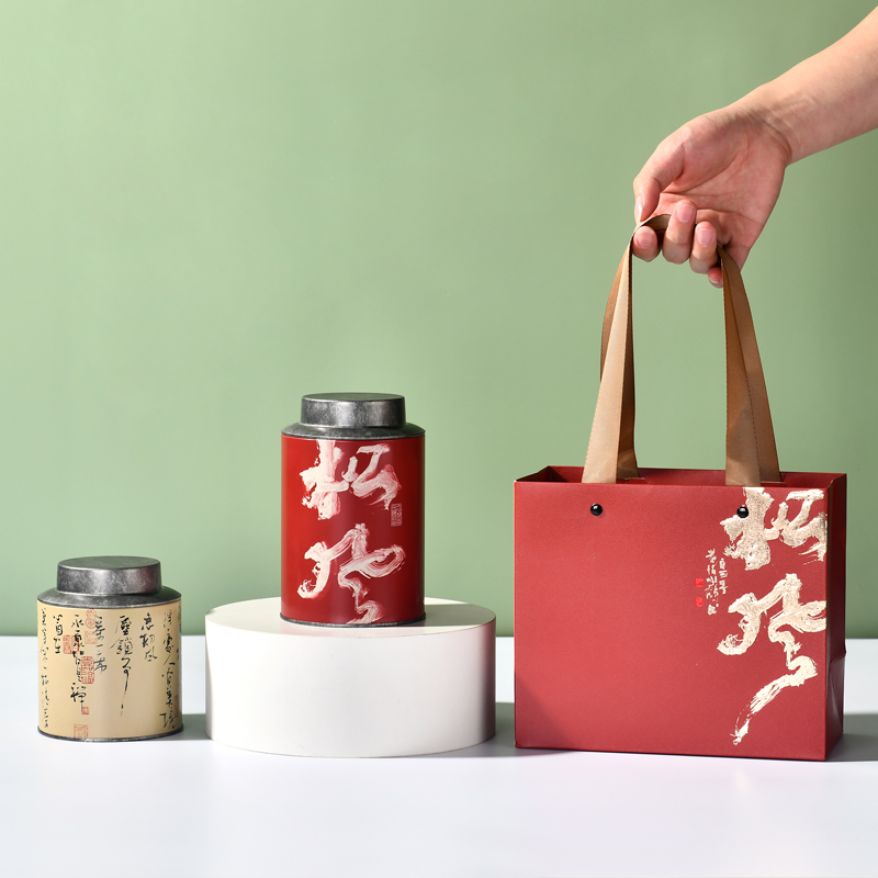 复古茶叶罐铁罐圆形密封罐红茶y绿茶龙井茶家用茶叶盒散装茶叶罐