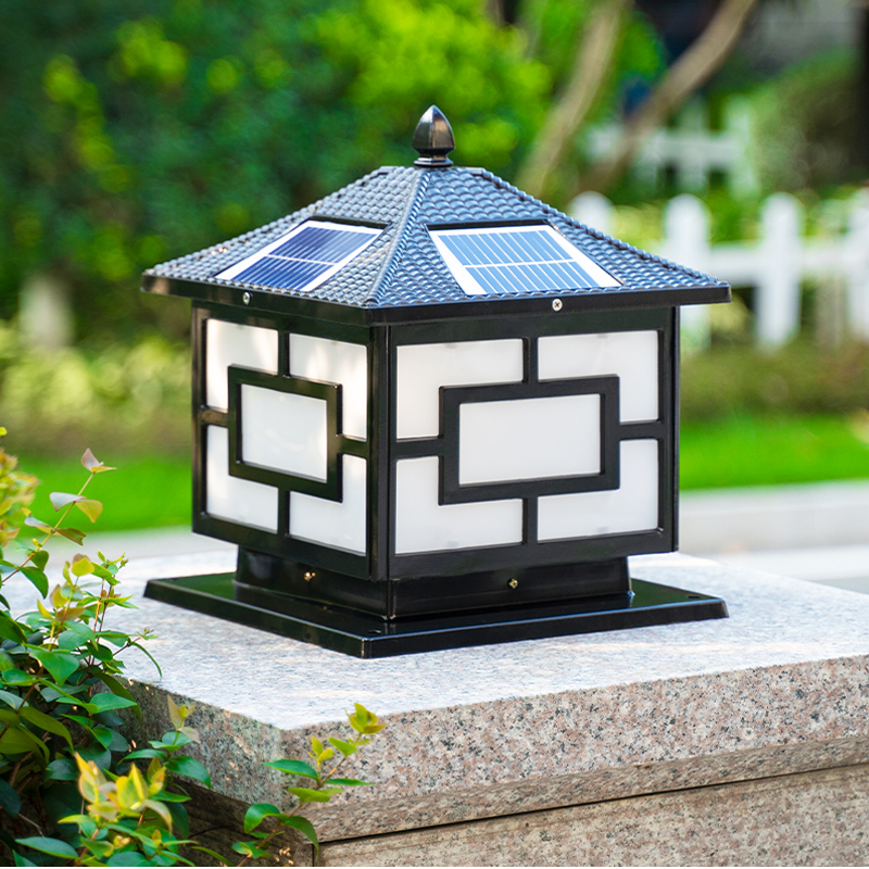 柱头灯太阳能户外防水庭院灯别墅花园社区围墙灯R新中式大门柱子