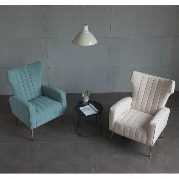 客厅轻奢单人沙发椅简约卧室绒布艺老虎椅阳台休闲懒人椅北欧单椅