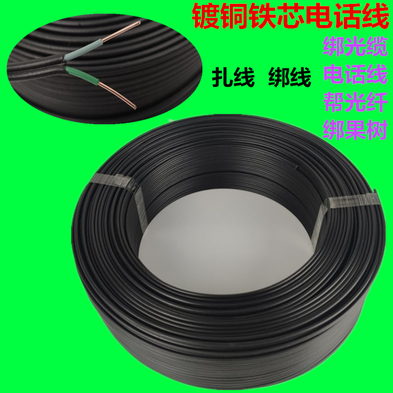 HBGYV-d08 2芯X1.2mm室外铁芯扎线绑线电话线200米包邮防生锈