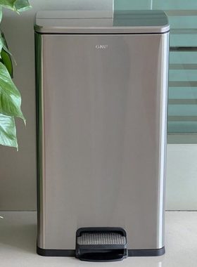 RI0T新款GNF不锈钢垃圾桶40升方形大容量商用30L厨房客厅20L有盖
