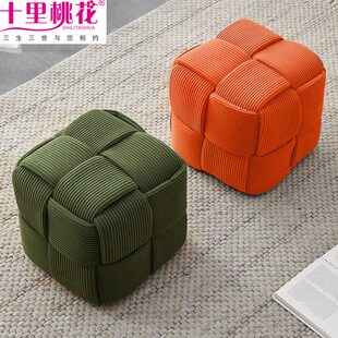 蒲团坐垫北欧卧室客厅方形飘窗地上座懒人榻榻米垫子坐垫实木凳