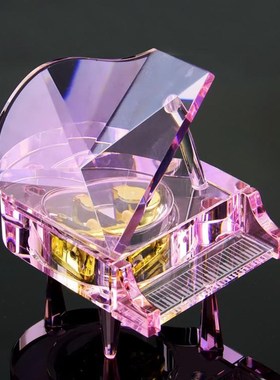 水晶钢琴音件MUV乐盒八音盒摆送妈老师男女妈友老婆日Y教师节生礼