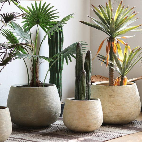 简约圆形花盆客厅商场地面装饰花器龙舌兰铁树室内外花园绿植盆,家居饰品,花盆,淘宝优惠券,粉丝福利购,淘宝优惠卷