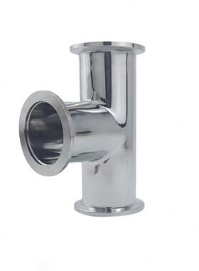 KF等径三通304不锈钢真空变径三通快装异径三通接头KF16/25/40/50