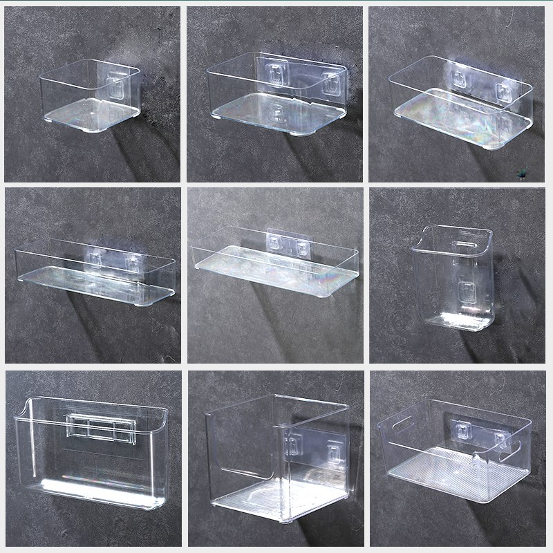 整理架置物架壁挂式收纳盒透明手机遥控器牙刷梳子浴室镜柜床头