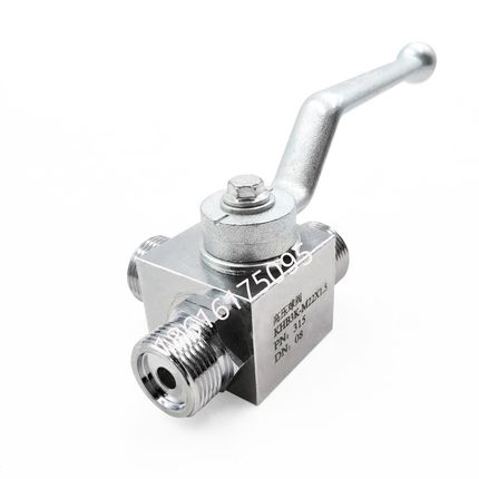 液压二位三通高压球阀KHB3K-M18*1.5 M22 M30 M27*2 2分 G1/4 3/8