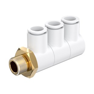 02S 04S气管快速气动接头 一拖三螺纹单头3组KQ2VT04