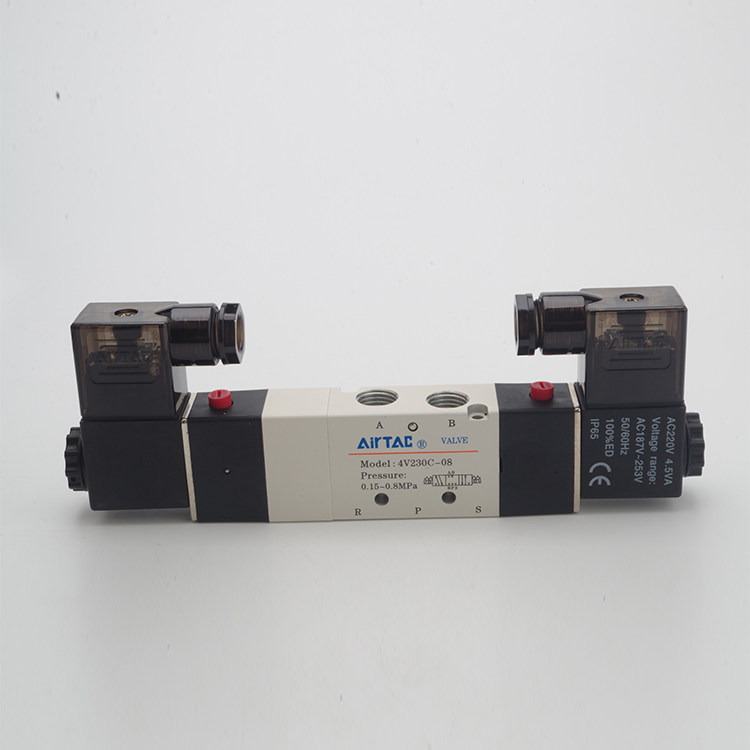 电磁 4V230C-08/-06 4V230E/P 三位五通换向阀AC220V DC24V