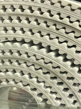 白色PU钢丝聚氨酯/开口带同步带/玻璃传动电梯门机用皮带5M/S5M