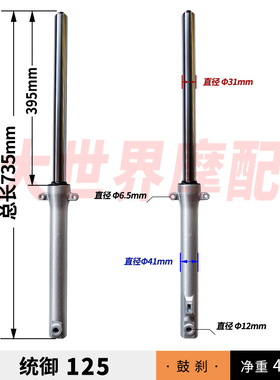 适用五本羊田摩托车配件新统御WH125-7-8前减震器避震器碟刹前叉