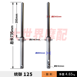 适用五本羊田摩托车配件新统御WH125-7-8前减震器避震器碟刹前叉