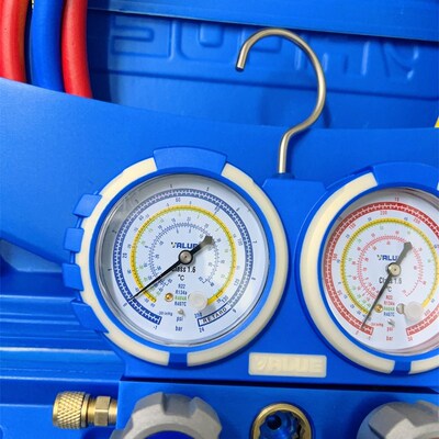 空调冷媒加液表组R22制冷剂R410A加氟表组套装R134AR404A压力表