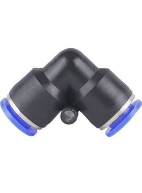 气动气管快速接头PV4PV6直角90度塑料弯头PV8L型二通PV10PV12白色