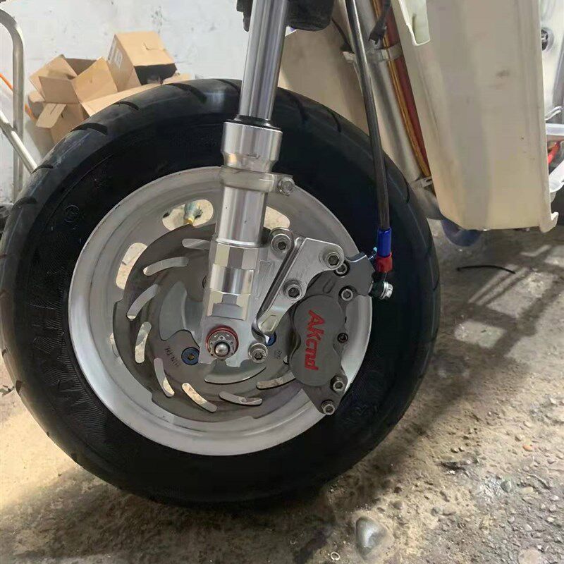 台版9.2CM Dio50ZX改装鲍鱼大对四HF6 刹车卡钳转接码180/190碟盘