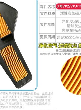 适用大阳踏板摩托车空气滤芯VPZ125DY125T-26H/27H/28H/29H滤清器