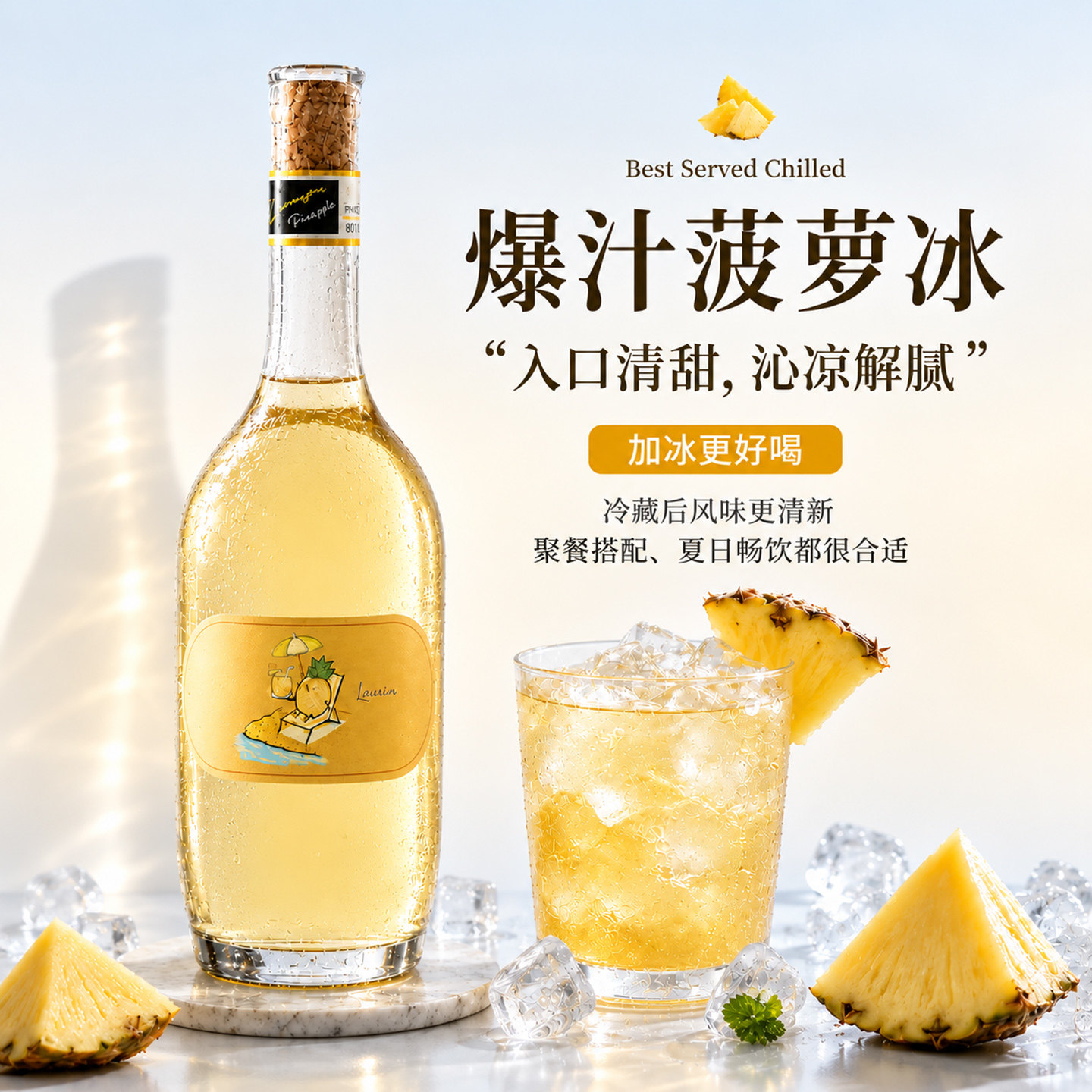 露颂菠萝酒莫斯卡托甜白葡萄酒图片