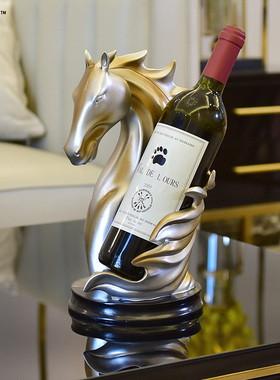 创意客厅马dg头红酒架摆件欧式家居酒柜电视柜饰品酒架摆设软装装