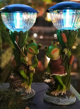 创意动物可e爱青蛙太阳能电子夜灯花园户外庭院农家乐装饰民宿摆