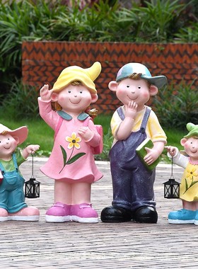 户外卡通a娃娃摆件读书人物雕塑摆件学院装饰学校商场景观装饰布