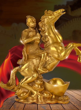 黄铜马上封d侯摆件马到成功马上赢铜马工艺品客厅办公室装饰品