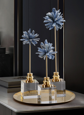 创意轻奢电视柜装饰摆件家居饰品客厅玄关酒柜办T公室桌面水晶摆