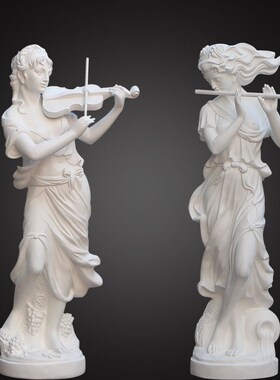 乐器人物摆件音乐人雕像s大型玻璃纤维雕塑欧式庭院会所酒店景观