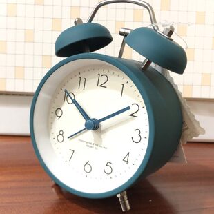 钟意轩金属简约闹钟学生用起床神器轻奢大铃声北欧钟书桌时尚摆件