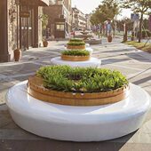 户外玻璃钢坐椅定制大型树池花盆坐凳休闲椅花池商场美陈景观花坛