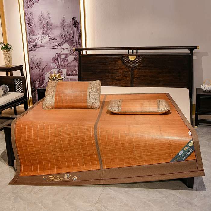 匠夏季竹席式藤新款p古法生态双面凉席居家空调竹炭纤维席可折叠