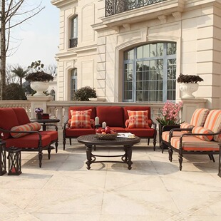 莱星顿美式卡洛克品牌户外铸铝沙发组合 美国进口面料实心铸铝