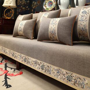 中式红木沙发坐垫套罩高档防滑实木沙发垫盖布罗汉床垫子盖巾定制