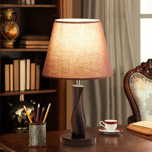 烨上现代简约台灯卧室床头创意时尚 喂奶温馨节能P调光木质灯具503