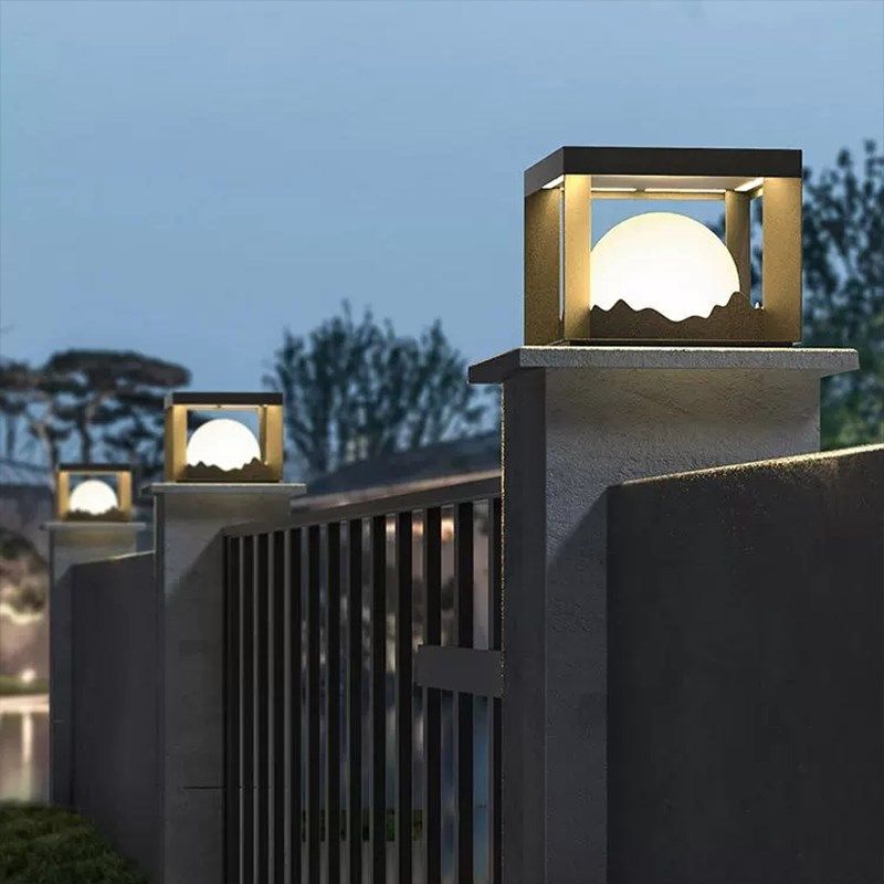 别墅大门柱c子灯太阳能户外防水庭院门头灯室外围墙灯花园柱头灯