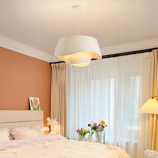 北欧ins风吊灯布艺设计艺术造型灯具法式中古卧室灯简约客厅主灯