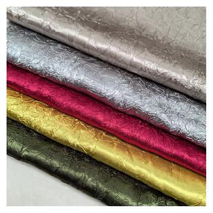 现货 色丁褶皱压褶压绉面料 服装色丁面料连衣裙衬衫裤料压皱料