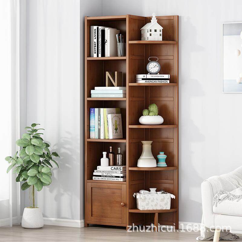 楠竹转角书柜边角拐角置物架三角墙角竹省空间窄柜省空间角落书架,住宅家具,角柜,淘宝优惠券,粉丝福利购,淘宝优惠卷