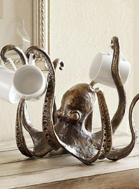 新品章鱼雕塑八爪鱼家居树脂摆件 客厅花园景观海洋美陈装饰摆件