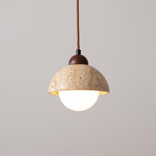 2025年新款卧室床头小吊灯诧寂风餐厅岛台灯饰日式洞石边几灯具