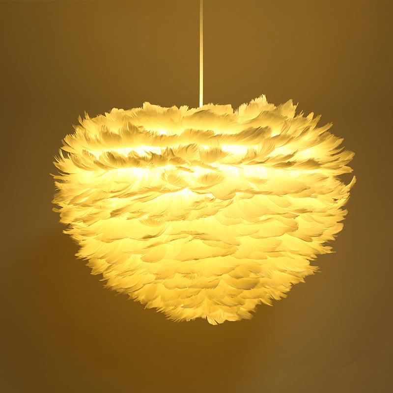 羽毛灯卧室北欧灯具简约现代创意客厅儿童灯温馨浪漫个性羽毛吊灯
