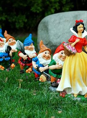 白雪公主七c个小矮人树脂摆件生日礼物庭院花园景观幼儿园商场装