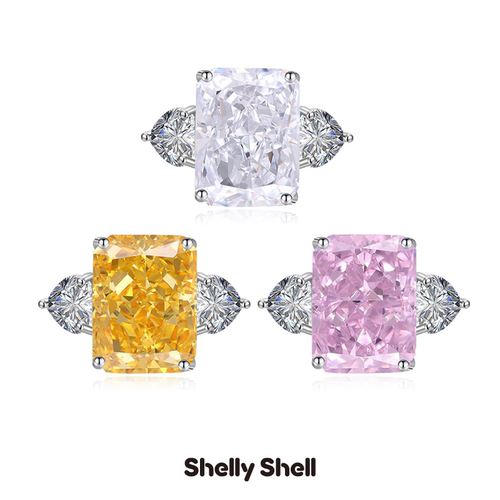 Shelly Shell爱心方糖戒指 开口圈口可调节