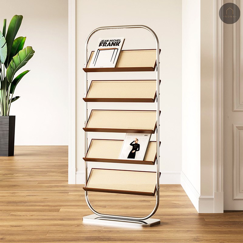 中古不锈钢书报架多层收r纳杂志架小户型落地阅读报刊架展示架实