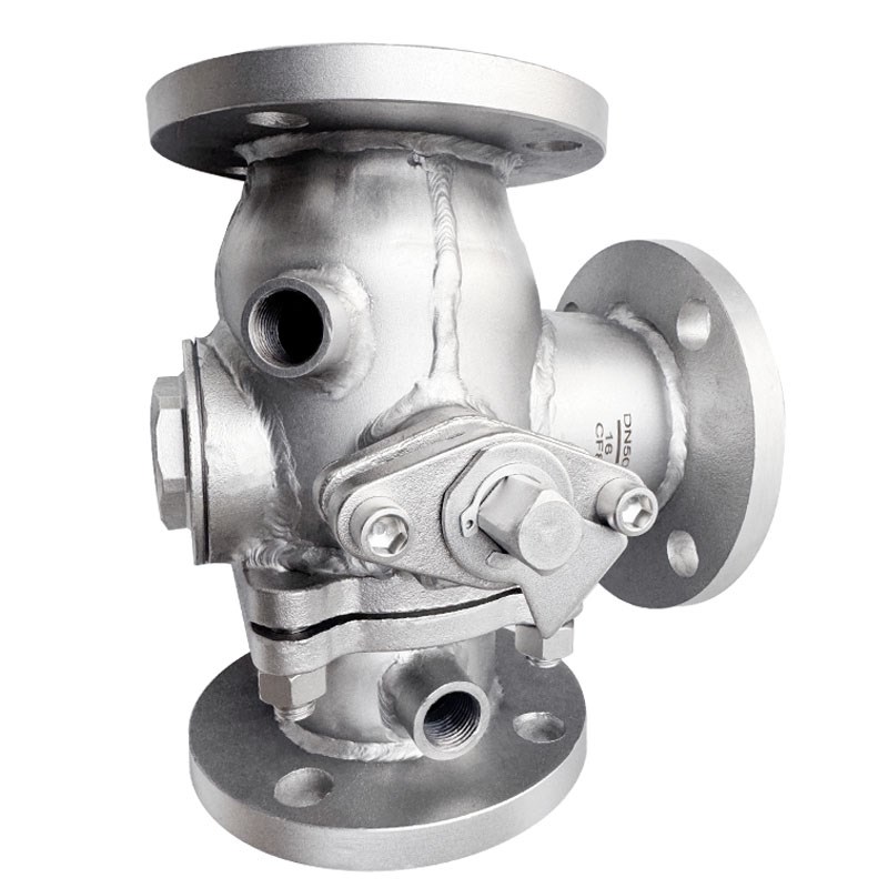 不锈钢夹套保温三通法兰球阀BQ45PPL-1N6P铸钢硬密封高温蒸汽