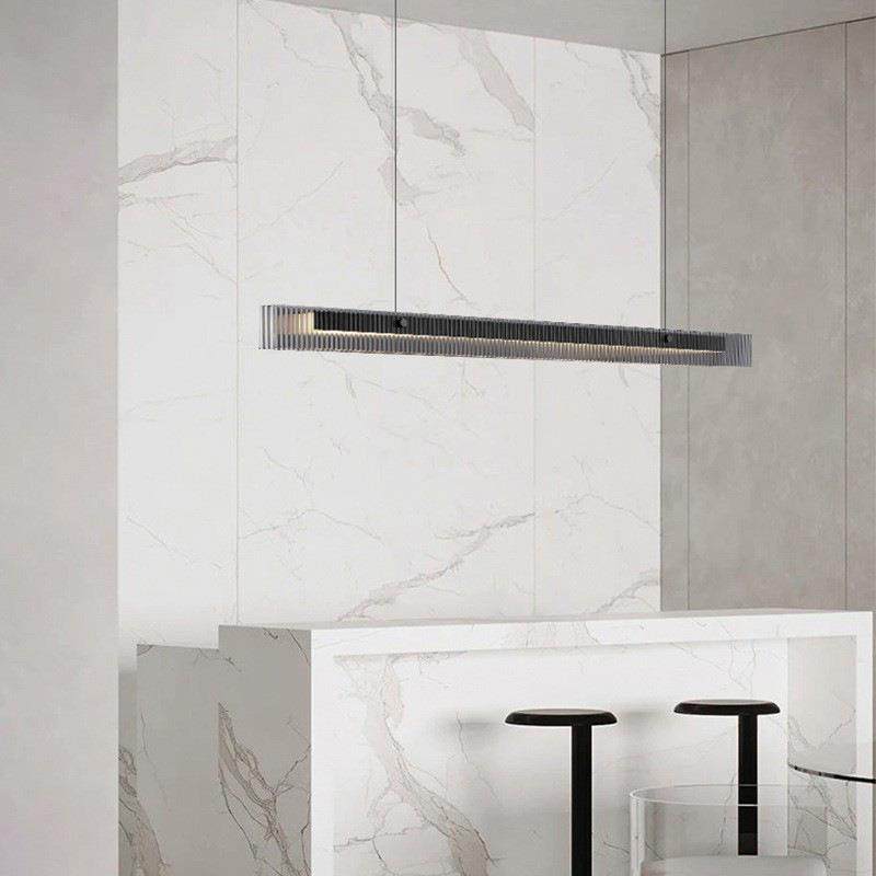 代极简玻璃餐厅灯约个别墅大性平层餐桌吧台岛台一716简吊字长条,家装灯饰光源,智能吊灯,淘宝优惠券,粉丝福利购,淘宝优惠卷