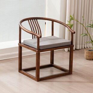 泡茶茶椅子主人椅实木茶室喝茶高背新中式禅意茶桌圈椅轻奢家用