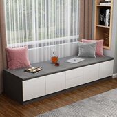 实木阳台飘窗柜储物柜榻榻米窗台地柜矮柜可坐长条柜卧室置物定做